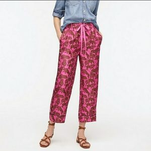 NWOT J.Crew Collectiom Silk Pant in Sleepy Lions
